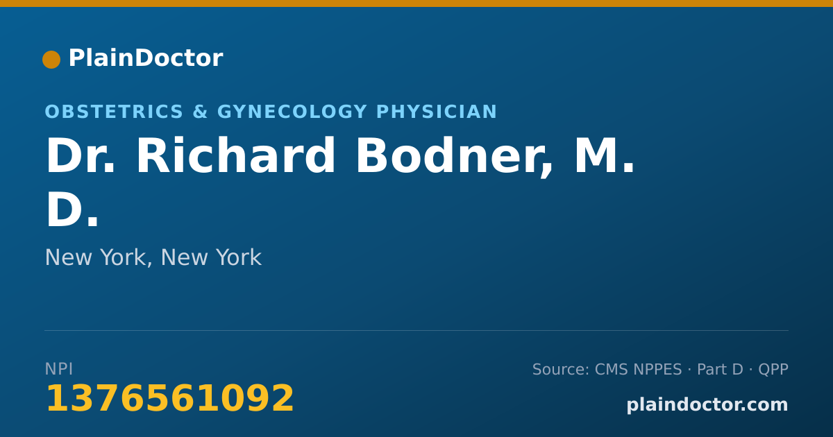 Shareable card for Richard Bodner, M. D. - Obstetrics & Gynecology Physician, New York, NY