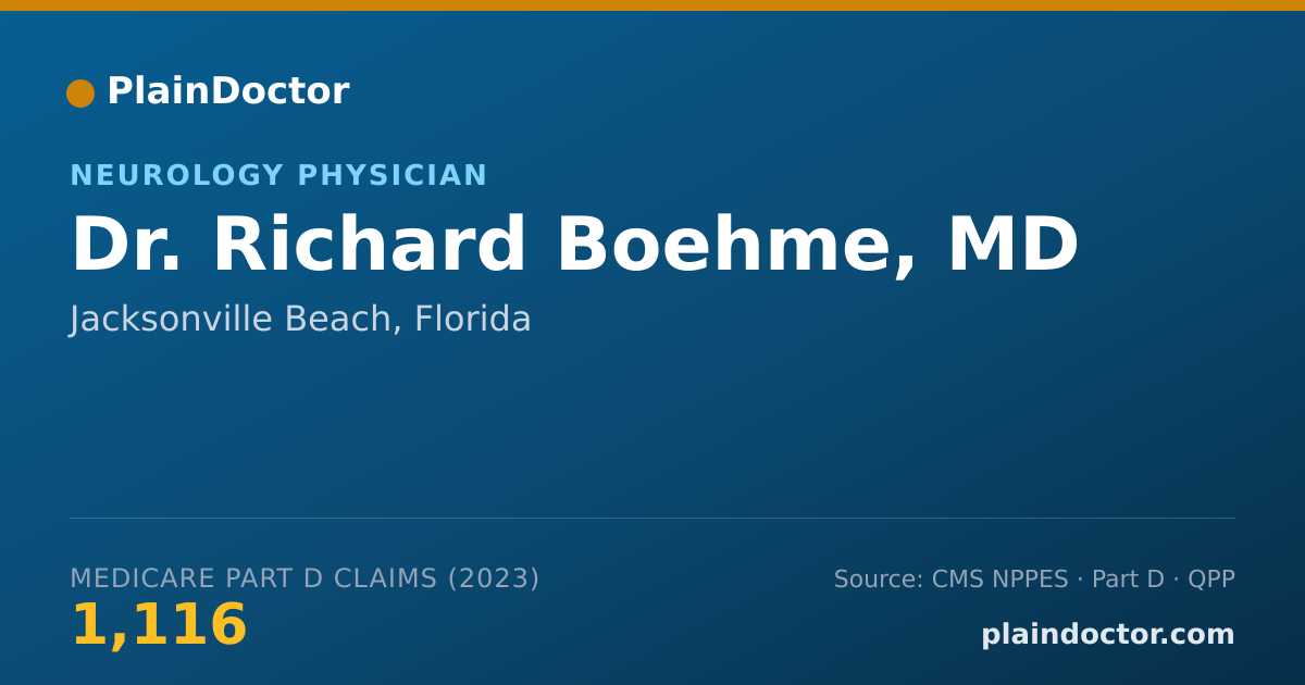 Shareable card for Richard Boehme, MD - Neurology Physician, Jacksonville Beach, FL