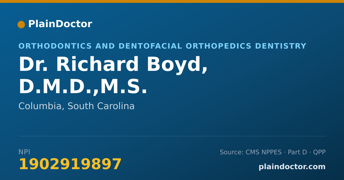 Shareable card for Richard Boyd, D.M.D.,M.S. - Orthodontics and Dentofacial Orthopedics Dentistry, Columbia, SC
