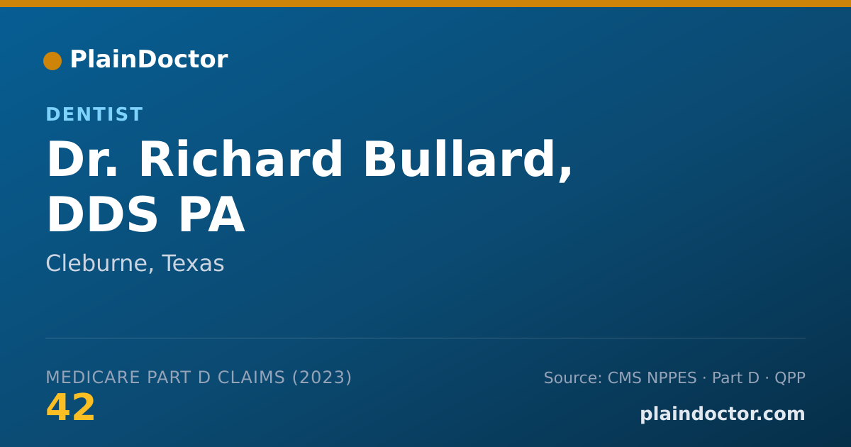 Shareable card for Richard Bullard, DDS PA - Dentist, Cleburne, TX
