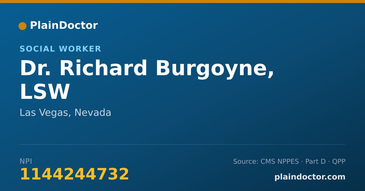Shareable card for Richard Burgoyne, LSW - Social Worker, Las Vegas, NV