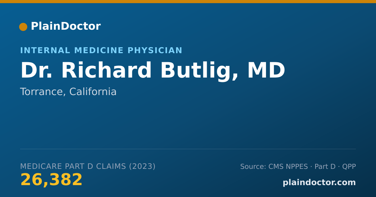 Shareable card for Richard Butlig, MD - Internal Medicine Physician, Torrance, CA