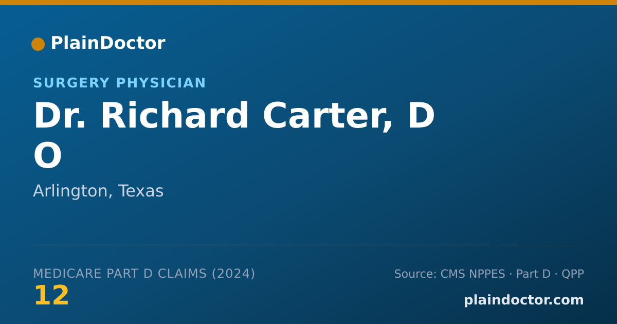 Shareable card for Richard Carter, D O - Surgery Physician, Arlington, TX