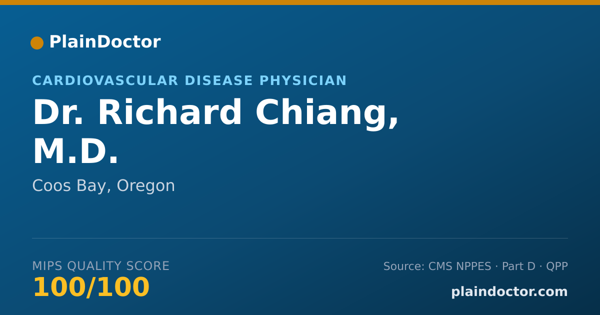 Shareable card for Richard Chiang, M.D. - Cardiovascular Disease Physician, Coos Bay, OR