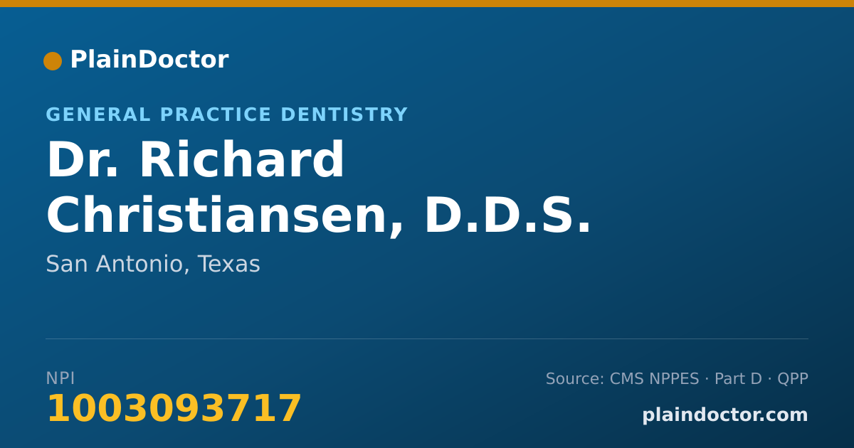 Shareable card for Richard Christiansen, D.D.S. - General Practice Dentistry, San Antonio, TX