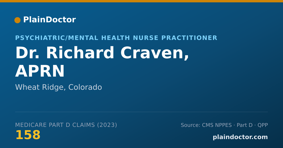 Shareable card for Richard Craven, APRN - Psychiatric/Mental Health Nurse Practitioner, Wheat Ridge, CO
