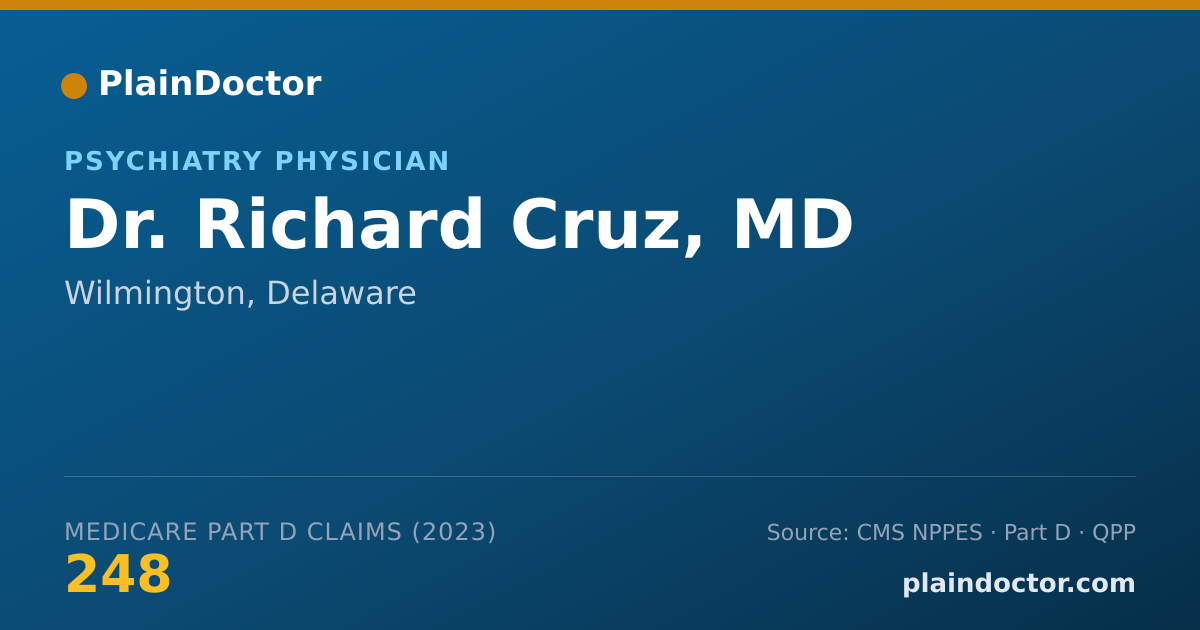 Shareable card for Richard Cruz, MD - Psychiatry Physician, Wilmington, DE
