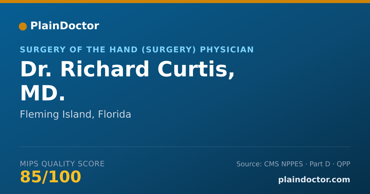 Shareable card for Richard Curtis, MD. - Surgery of the Hand (Surgery) Physician, Fleming Island, FL