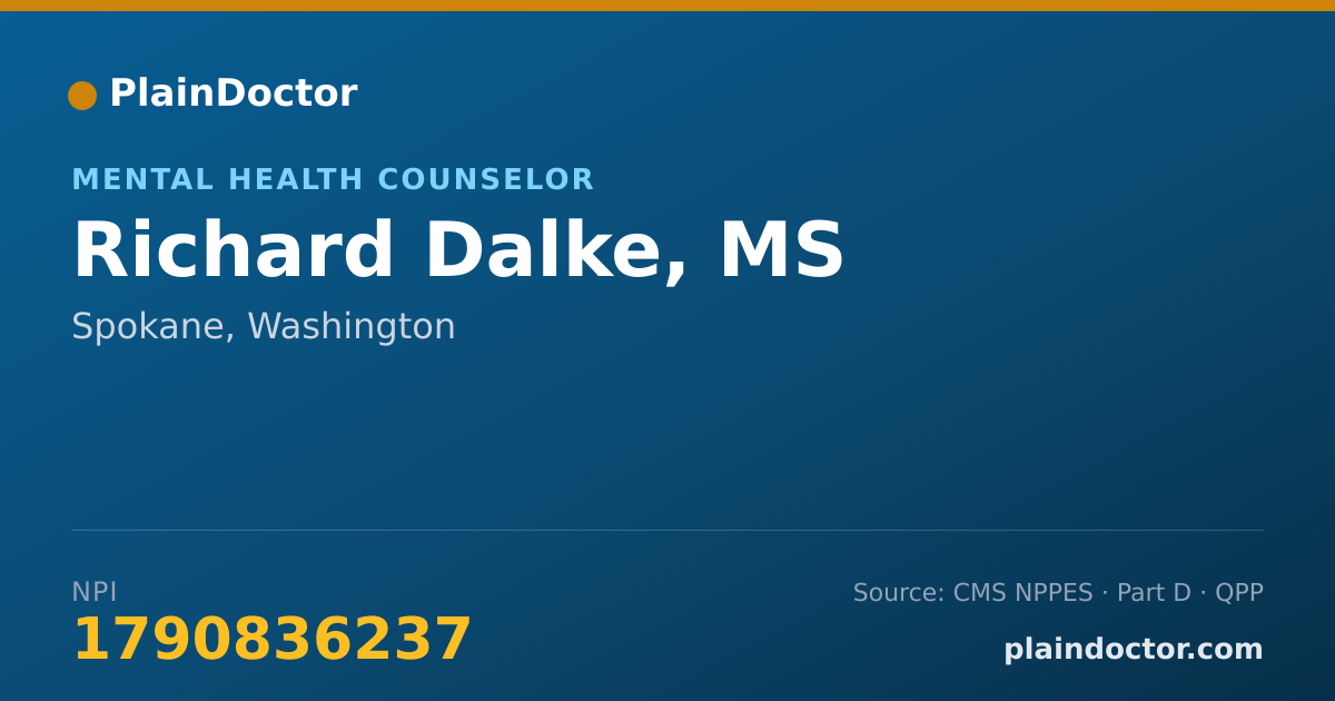 Shareable card for Richard Dalke, MS - Mental Health Counselor, Spokane, WA