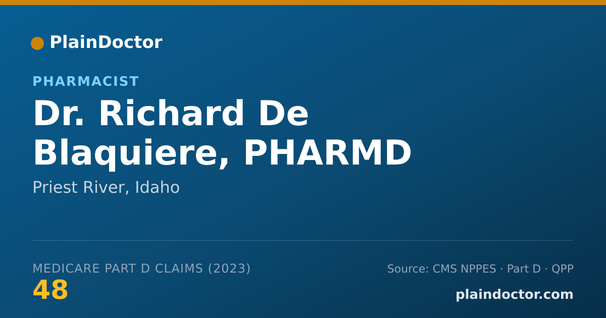 Shareable card for Richard De Blaquiere, PHARMD - Pharmacist, Priest River, ID