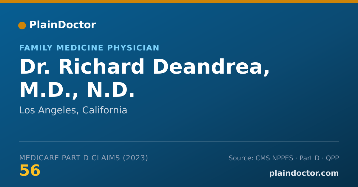 Shareable card for Richard Deandrea, M.D., N.D. - Family Medicine Physician, Los Angeles, CA