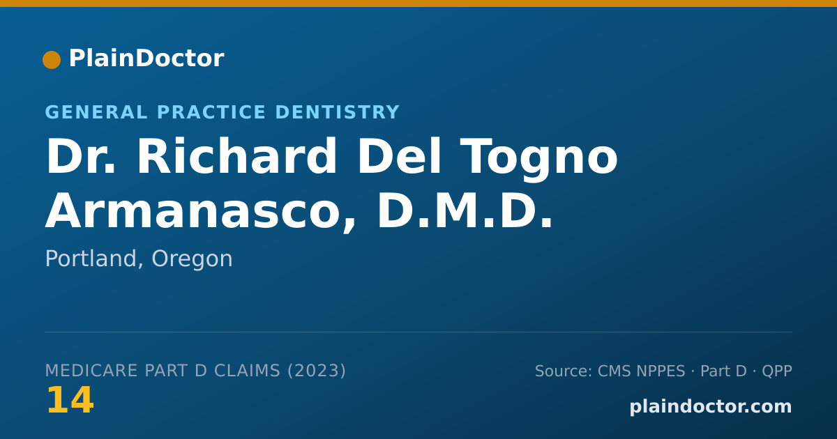 Shareable card for Richard Del Togno Armanasco, D.M.D. - General Practice Dentistry, Portland, OR