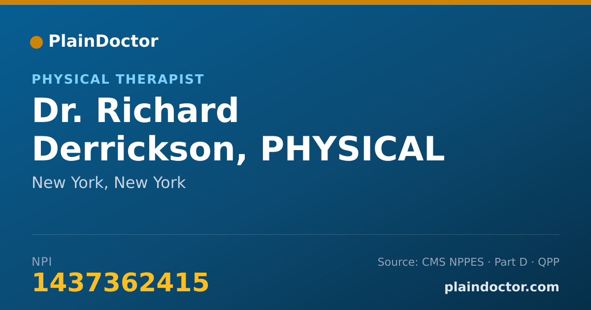Shareable card for Richard Derrickson, PHYSICAL THERAPIST - Physical Therapist, New York, NY
