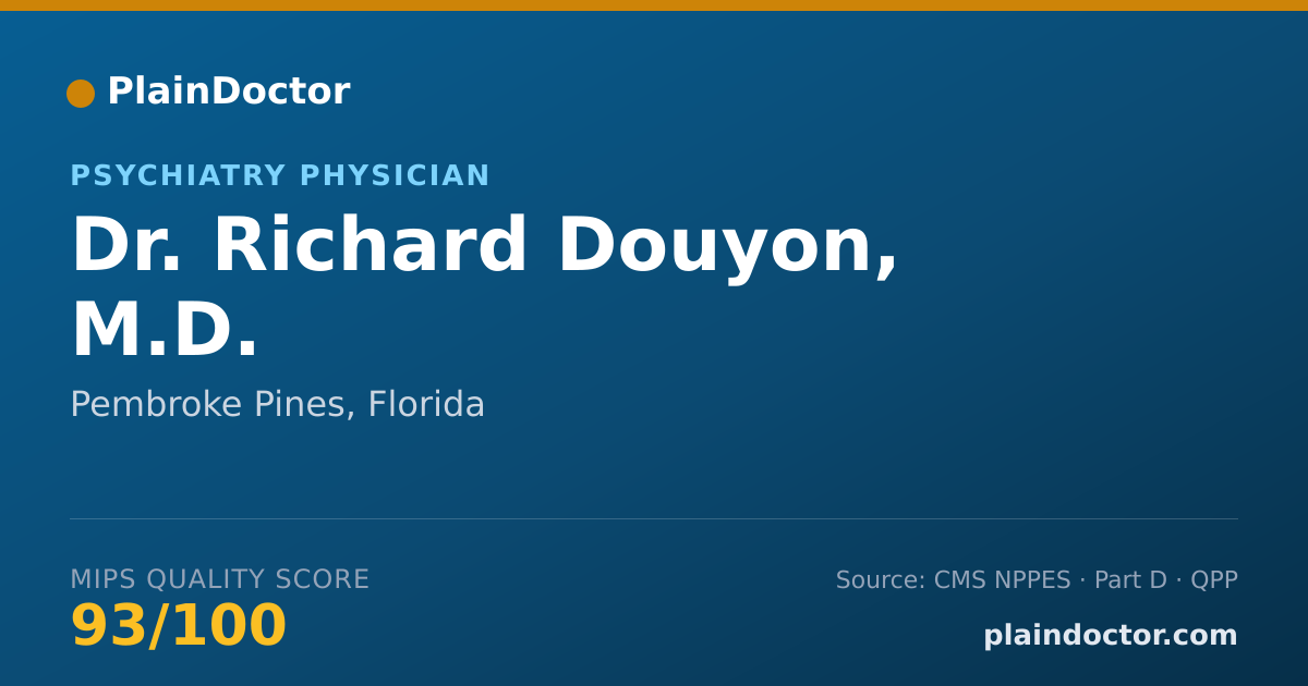 Shareable card for Richard Douyon, M.D. - Psychiatry Physician, Pembroke Pines, FL