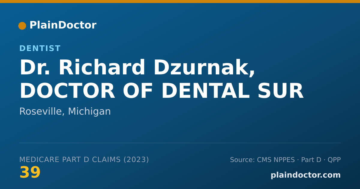 Shareable card for Richard Dzurnak, DOCTOR OF DENTAL SUR - Dentist, Roseville, MI