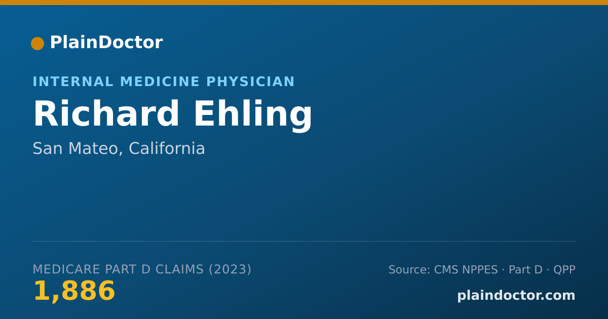 Shareable card for Richard Ehling - Internal Medicine Physician, San Mateo, CA