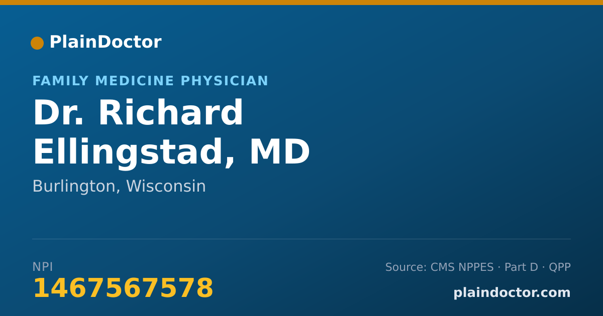 Shareable card for Richard Ellingstad, MD - Family Medicine Physician, Burlington, WI