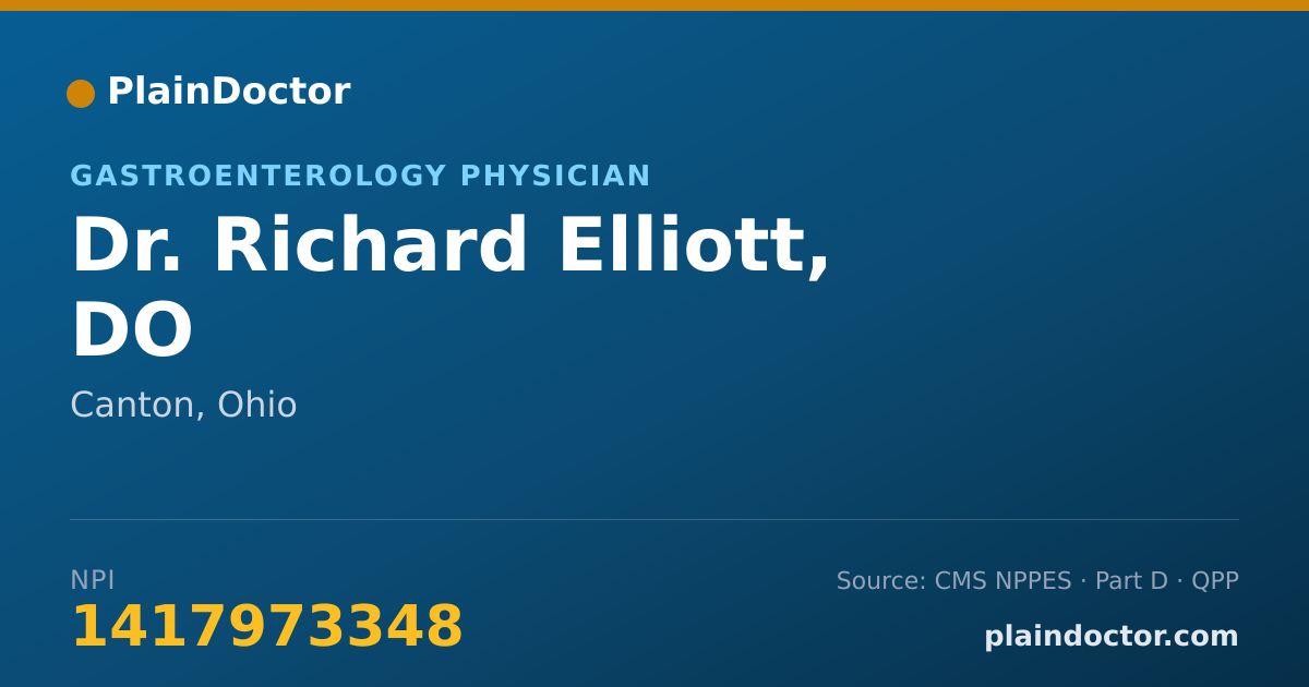 Shareable card for Richard Elliott, DO - Gastroenterology Physician, Canton, OH