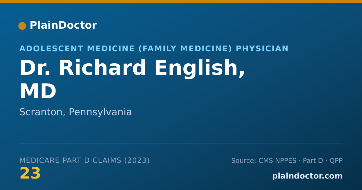 Shareable card for Richard English, MD - Adolescent Medicine (Family Medicine) Physician, Scranton, PA