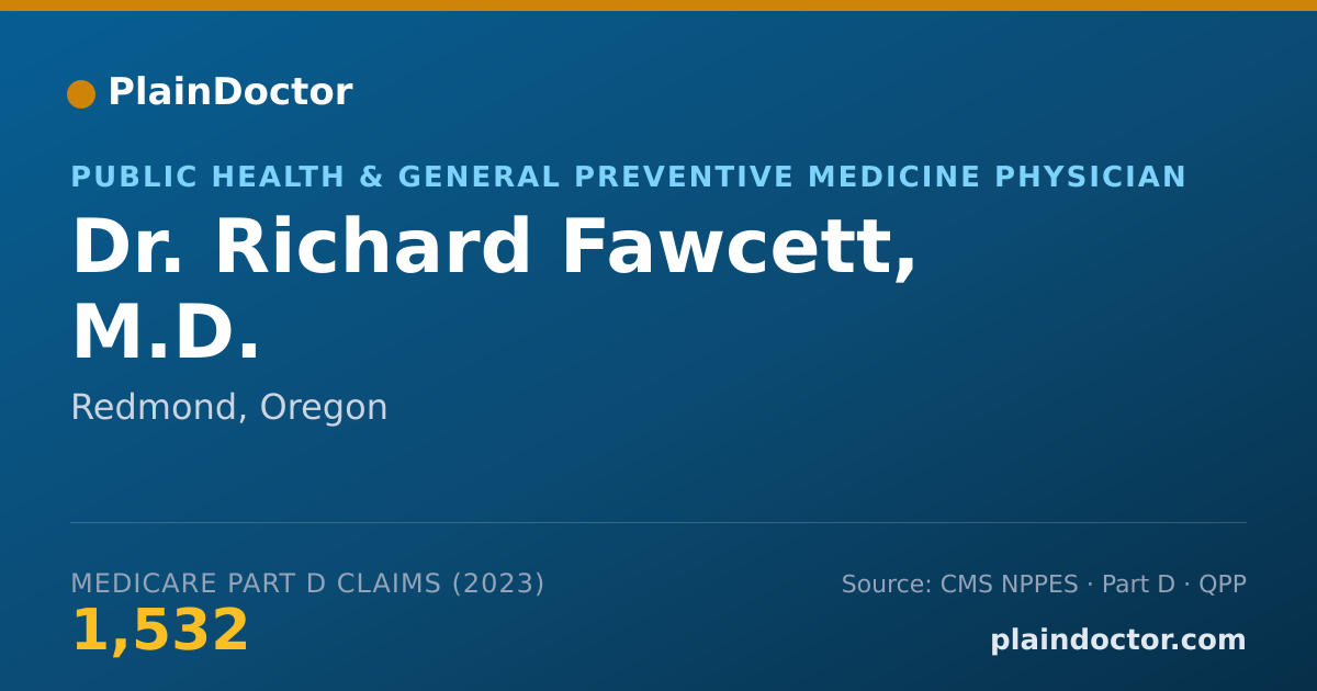 Shareable card for Richard Fawcett, M.D. - Public Health & General Preventive Medicine Physician, Redmond, OR