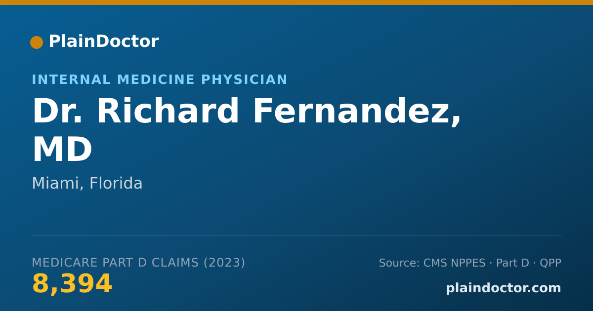 Shareable card for Richard Fernandez, MD - Internal Medicine Physician, Miami, FL