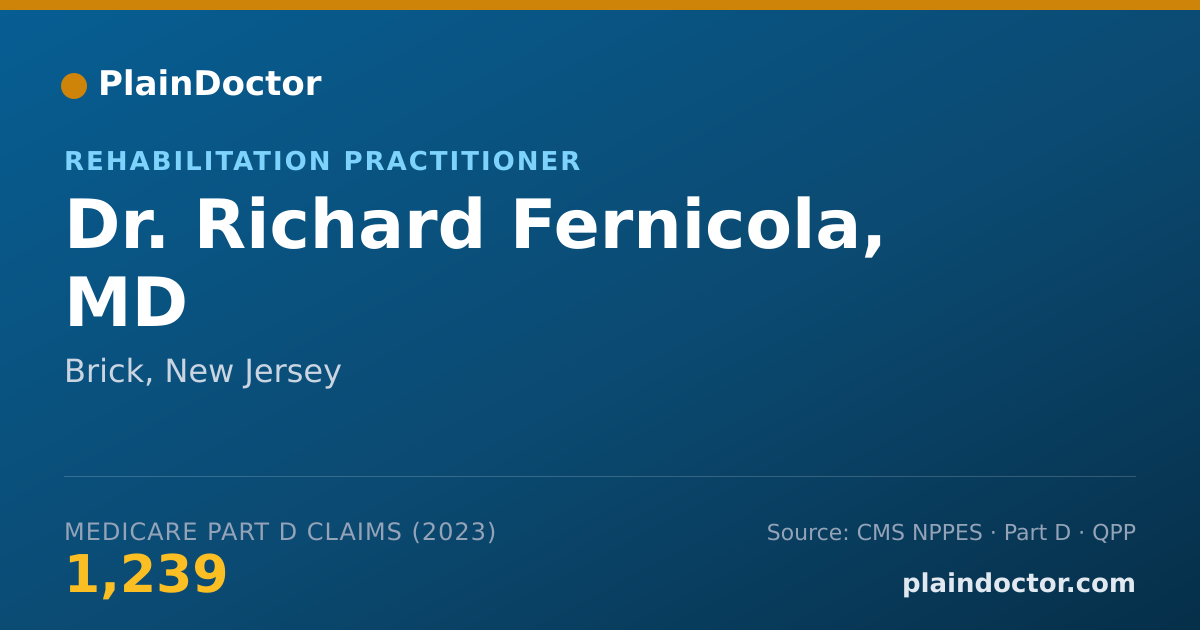 Shareable card for Richard Fernicola, MD - Rehabilitation Practitioner, Brick, NJ