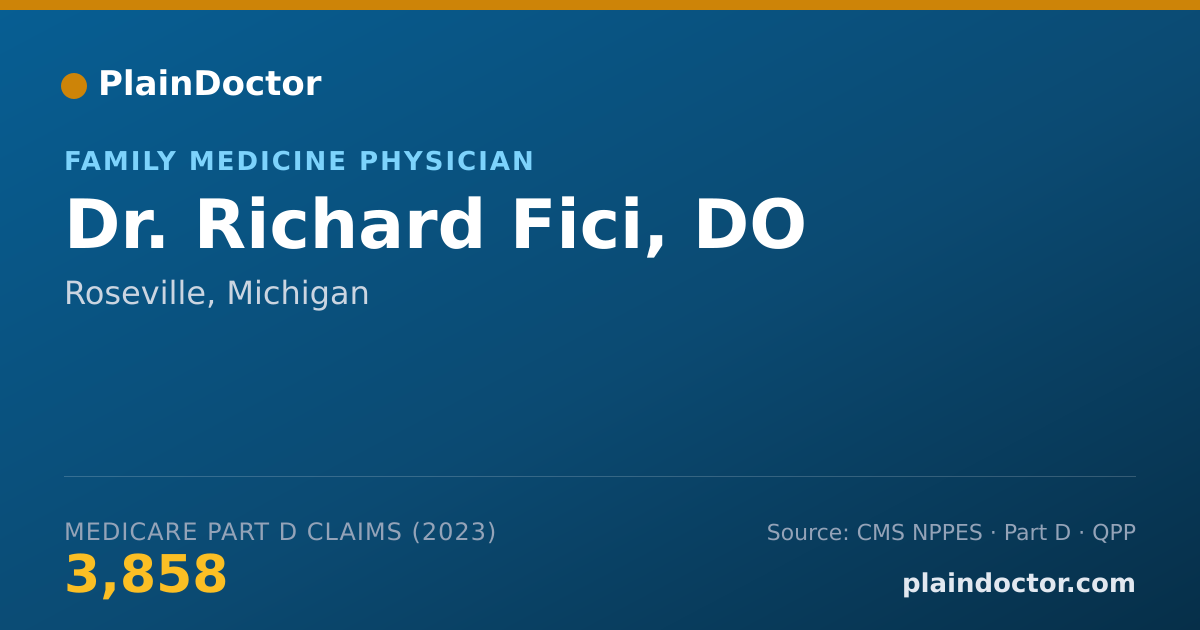 Shareable card for Richard Fici, DO - Family Medicine Physician, Roseville, MI
