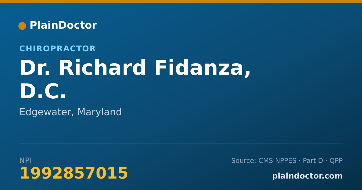 Shareable card for Richard Fidanza, D.C. - Chiropractor, Edgewater, MD