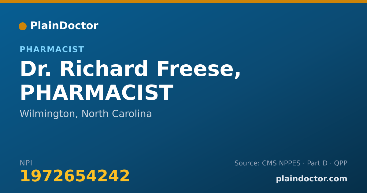 Shareable card for Richard Freese, PHARMACIST - Pharmacist, Wilmington, NC