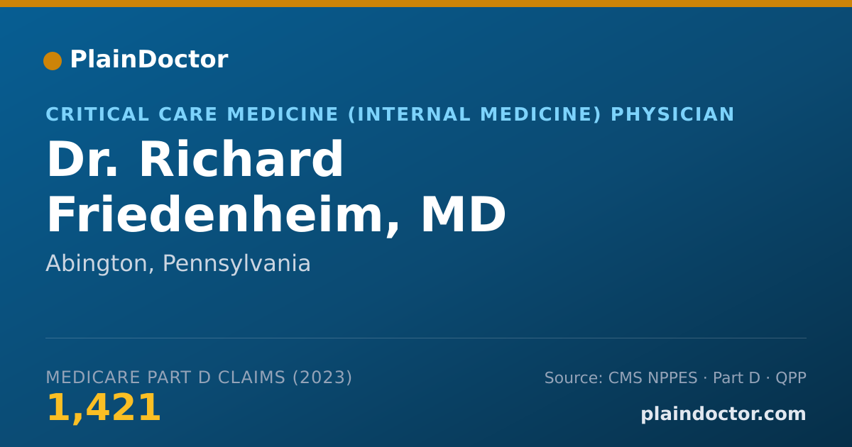 Shareable card for Richard Friedenheim, MD - Critical Care Medicine (Internal Medicine) Physician, Abington, PA