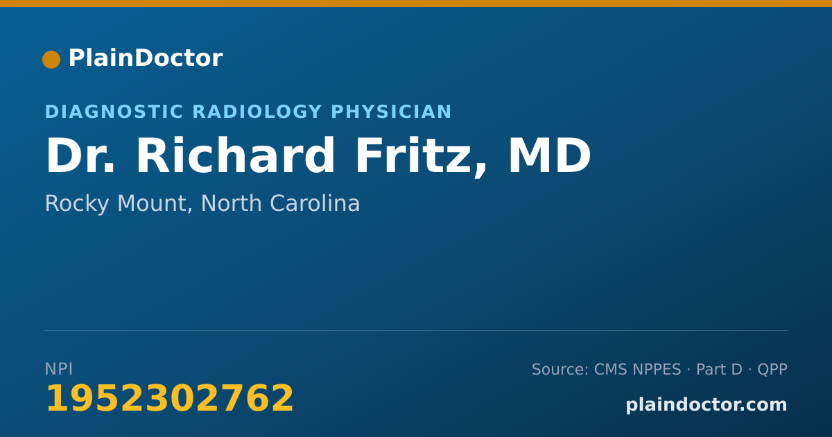 Shareable card for Richard Fritz, MD - Diagnostic Radiology Physician, Rocky Mount, NC