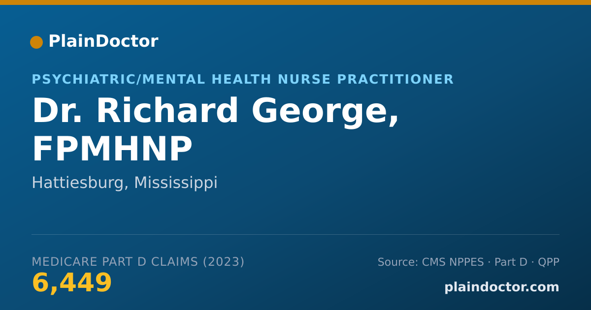 Shareable card for Richard George, FPMHNP - Psychiatric/Mental Health Nurse Practitioner, Hattiesburg, MS