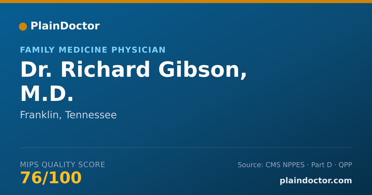 Shareable card for Richard Gibson, M.D. - Family Medicine Physician, Franklin, TN