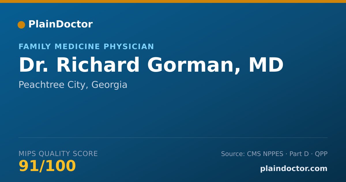 Shareable card for Richard Gorman, MD - Family Medicine Physician, Peachtree City, GA