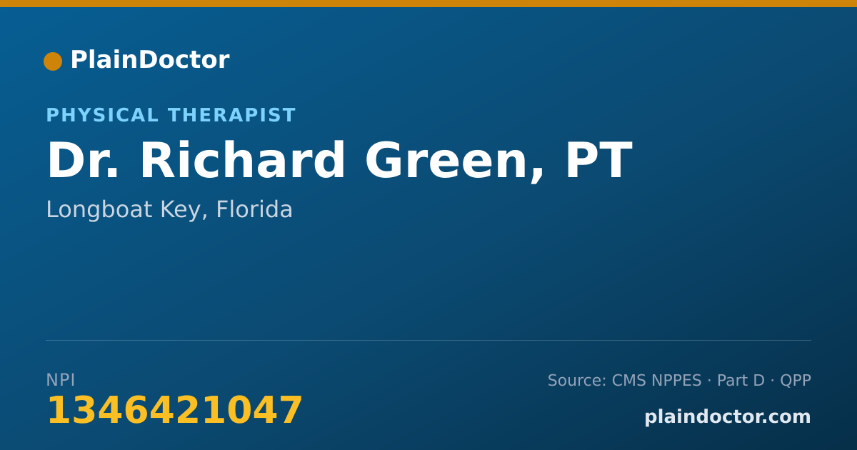 Shareable card for Richard Green, PT - Physical Therapist, Longboat Key, FL