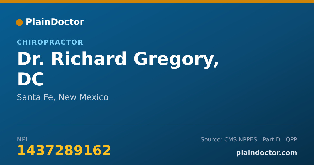 Shareable card for Richard Gregory, DC - Chiropractor, Santa Fe, NM