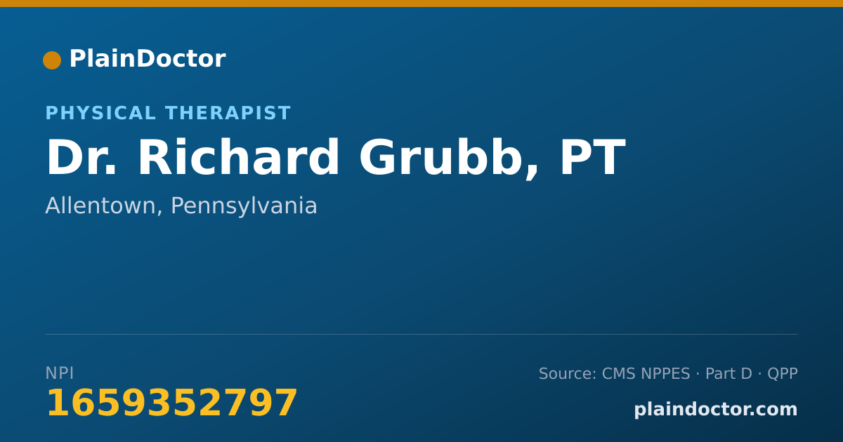 Shareable card for Richard Grubb, PT - Physical Therapist, Allentown, PA