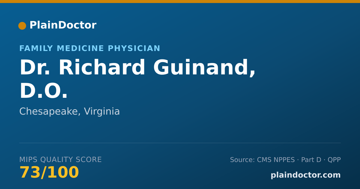 Shareable card for Richard Guinand, D.O. - Family Medicine Physician, Chesapeake, VA