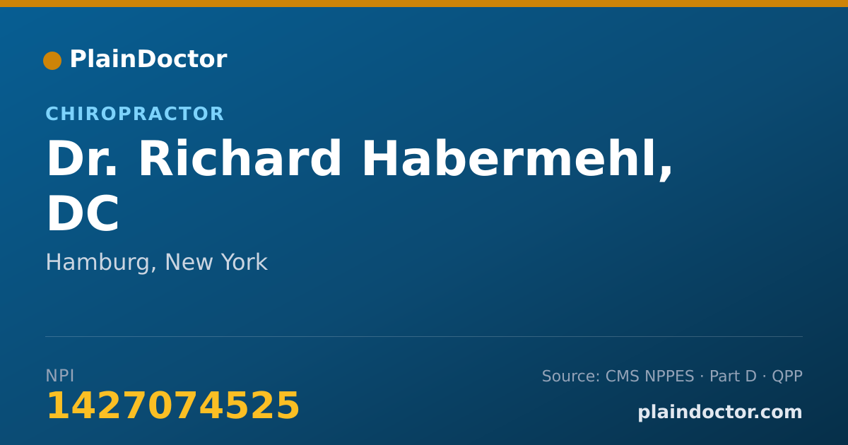 Shareable card for Richard Habermehl, DC - Chiropractor, Hamburg, NY