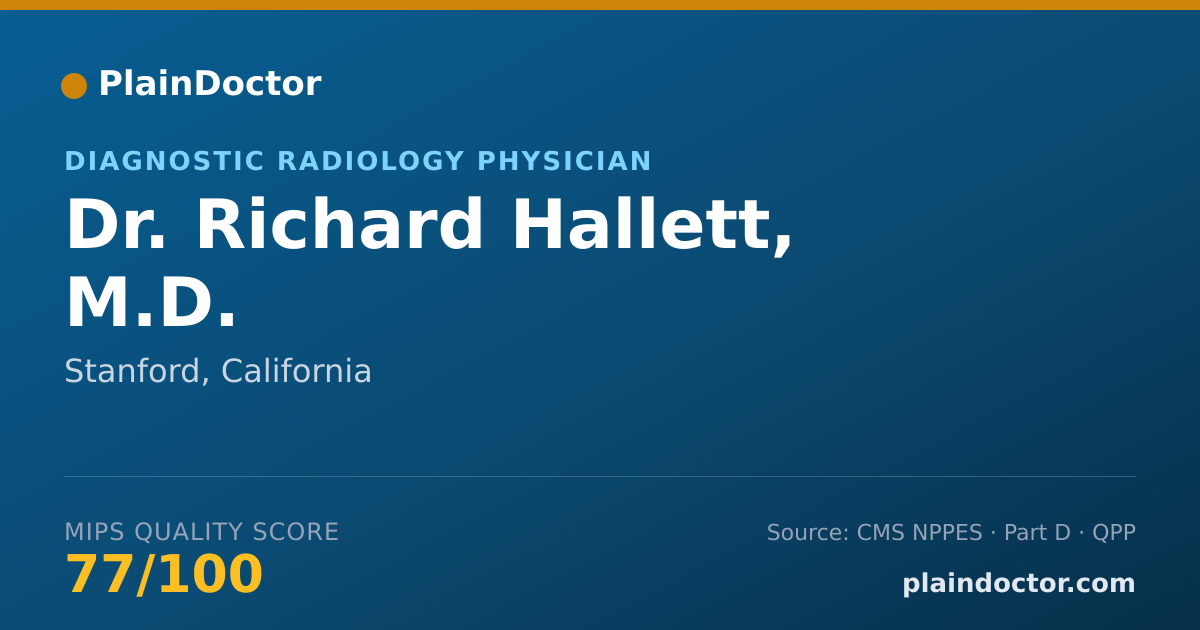 Shareable card for Richard Hallett, M.D. - Diagnostic Radiology Physician, Stanford, CA