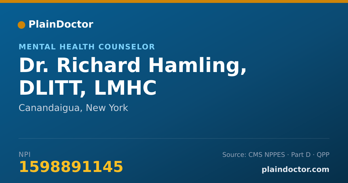 Shareable card for Richard Hamling, DLITT,   LMHC - Mental Health Counselor, Canandaigua, NY