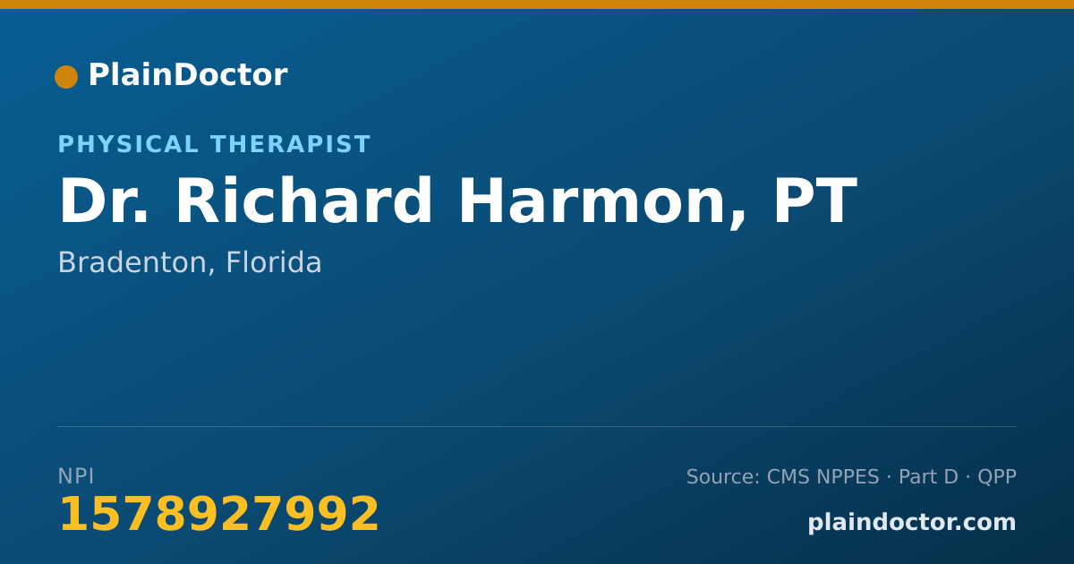 Shareable card for Richard Harmon, PT - Physical Therapist, Bradenton, FL