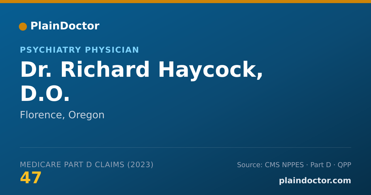 Shareable card for Richard Haycock, D.O. - Psychiatry Physician, Florence, OR