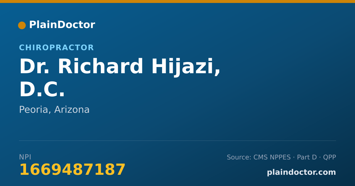 Shareable card for Richard Hijazi, D.C. - Chiropractor, Peoria, AZ