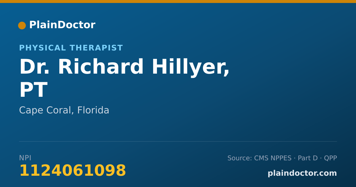 Shareable card for Richard Hillyer, PT - Physical Therapist, Cape Coral, FL