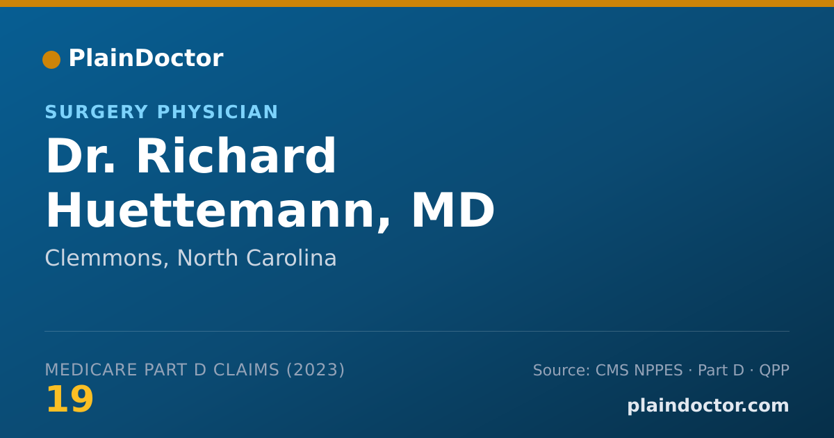 Shareable card for Richard Huettemann, MD - Surgery Physician, Clemmons, NC
