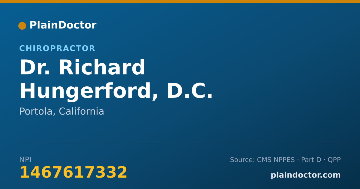 Shareable card for Richard Hungerford, D.C. - Chiropractor, Portola, CA