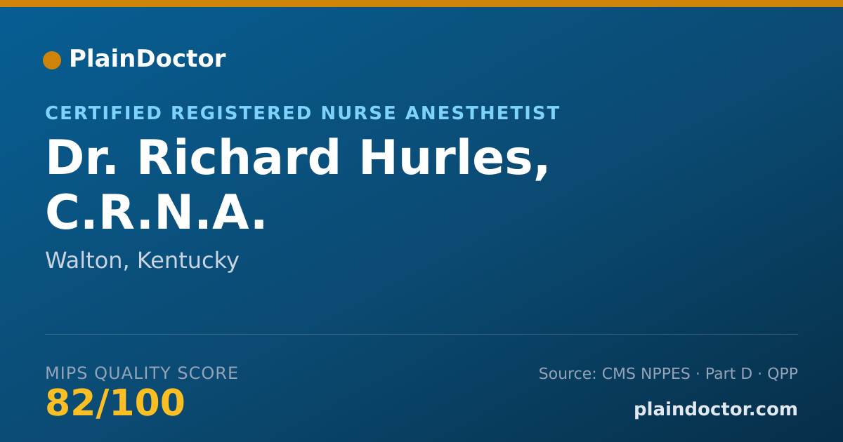 Shareable card for Richard Hurles, C.R.N.A. - Certified Registered Nurse Anesthetist, Walton, KY