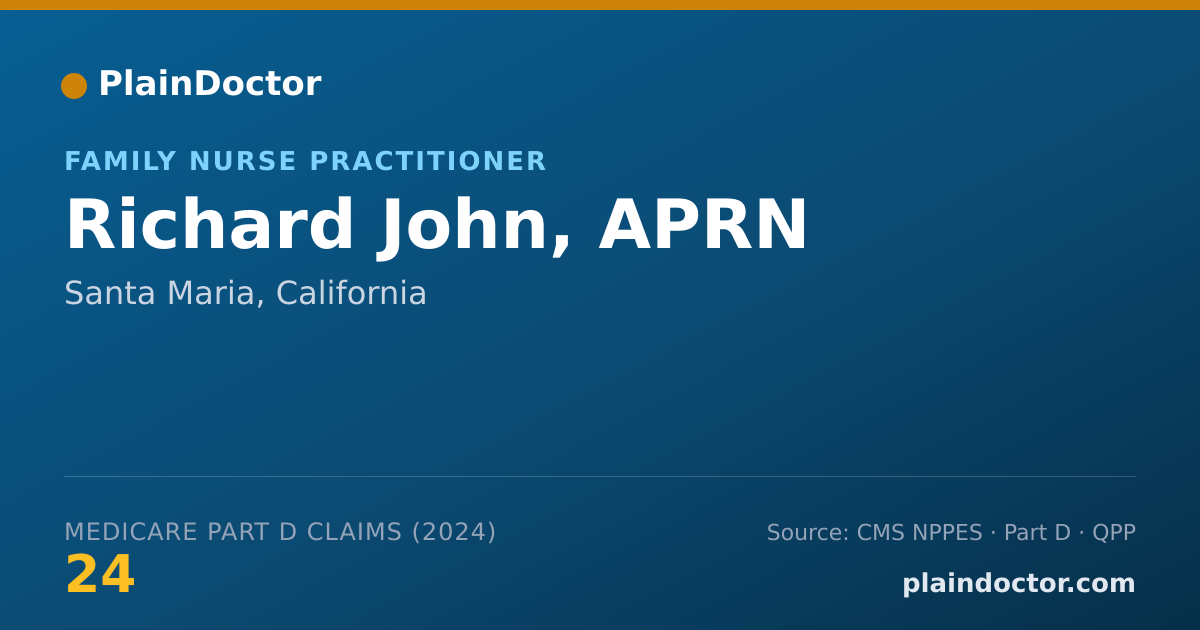 Shareable card for Richard John, APRN - Family Nurse Practitioner, Santa Maria, CA