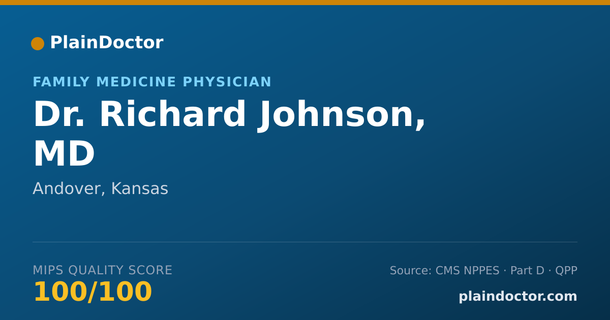 Shareable card for Richard Johnson, MD - Family Medicine Physician, Andover, KS